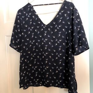 Tiny birds Flowy Crop Blouse
